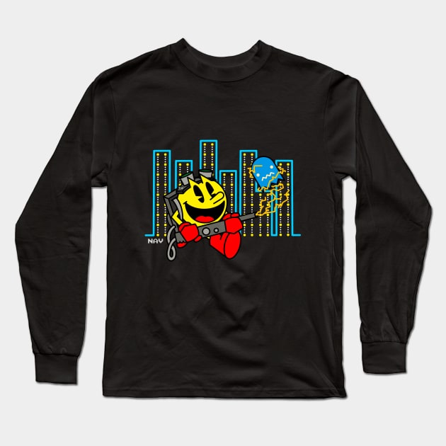 Ghostbuster Pac-Man Long Sleeve T-Shirt by Gamewiz28